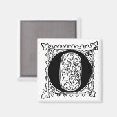Letter 'O' met Leaf Background - Magnet (Voorkant / Achterkant)