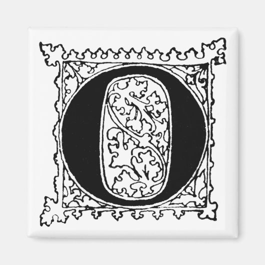 Letter 'O' met Leaf Background - Magnet (Voorkant)
