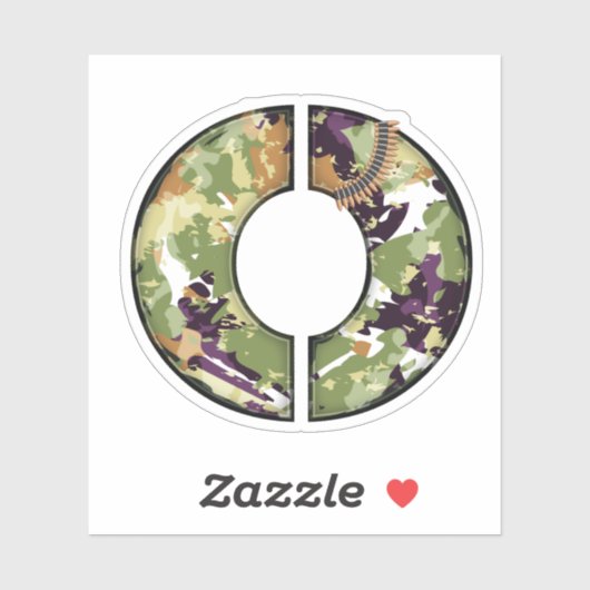 Letter O met militaire camouflage Textuur Sticker (Vel)