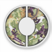 Letter O met militaire camouflage Textuur Sticker (Voorkant)