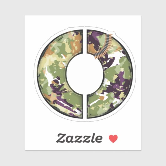 Letter O met militaire camouflagetextuur Sticker (Vel)