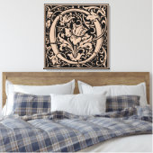 Letter O Middeleeuwse Monogram Art Nouveau Canvas Afdruk (Insitu (Slaapkamer))