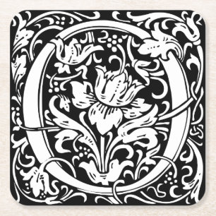 Letter O Middeleeuwse Monogram Art Nouveau Kartonnen Onderzetters
