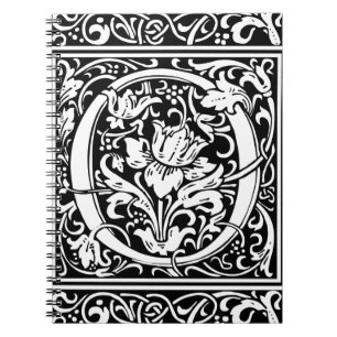 Letter O Middeleeuwse Monogram Art Nouveau Notitieboek