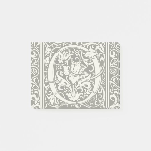 Letter O Middeleeuwse Monogram Art Nouveau Post-it® Notes (Voorkant)