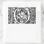 Letter O Middeleeuwse Monogram Art Nouveau Rechthoekige Sticker (Tas)