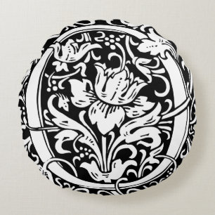 Letter O Middeleeuwse Monogram Art Nouveau Rond Kussen