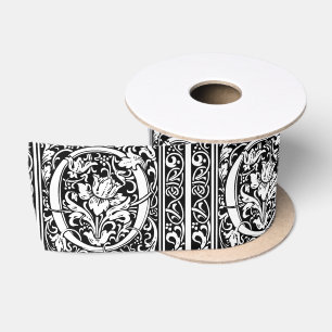 Letter O Middeleeuwse Monogram Art Nouveau Satijnen Lint