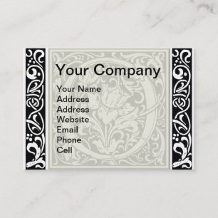 Letter O Middeleeuwse Monogram Art Nouveau Visitekaartje