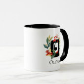 Letter O Monogram Initiaal Kerst Bes Krans Mok (Voorkant rechts)