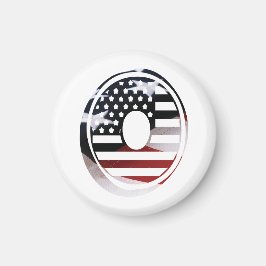 Letter O Monogram Initiaal USA Magneet