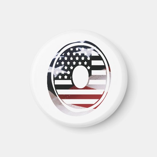 Letter O Monogram Initiaal USA Magneet (Voorkant)