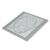  letter O Monogram Initialen Grijs "O" Tegeltje (Zijkant)