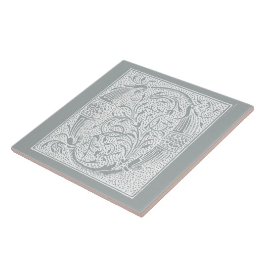 letter O Monogram Initialen Grijs "O" Tegeltje (Zijkant)