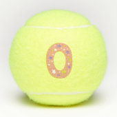 Letter O monogram meisjes gepersonaliseerd koraal Tennisballen (Voorkant)