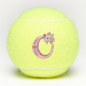 Letter O-monogram meisjes gepersonaliseerde doodku Tennisballen (Voorkant)