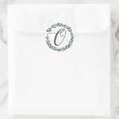 Letter O Monogram Minimalistische Botanische Bladk Ronde Sticker (Tas)