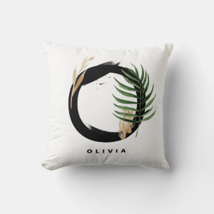 Letter O Monogram Palm laat tropisch Kussen