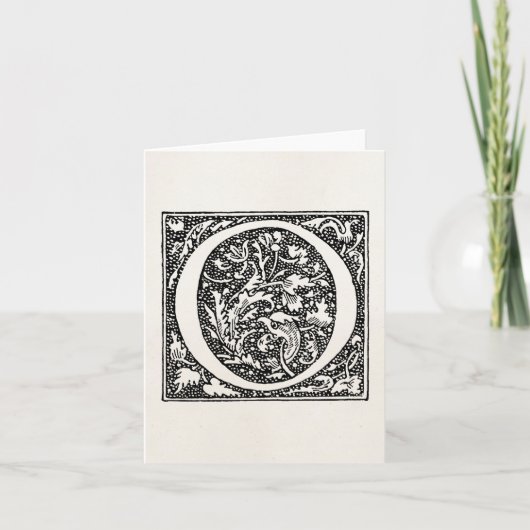  letter O Monogram perkament "O" Initialen Notitiekaartje (Voorkant)