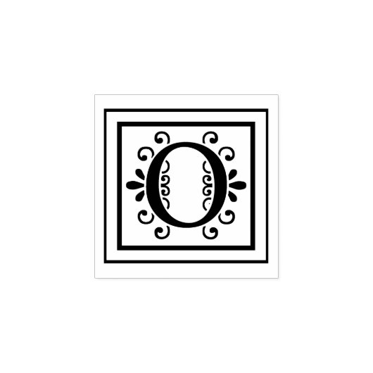 Letter O Monogram Rubberstempel (Afrduk)