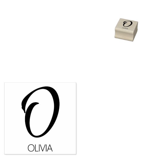 Letter O Monogram Speciaal Rubber Stempel (Gestempeld)