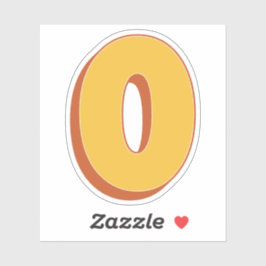 Letter O Monogram, Vet 3D Type Lettertype Initiaal Sticker