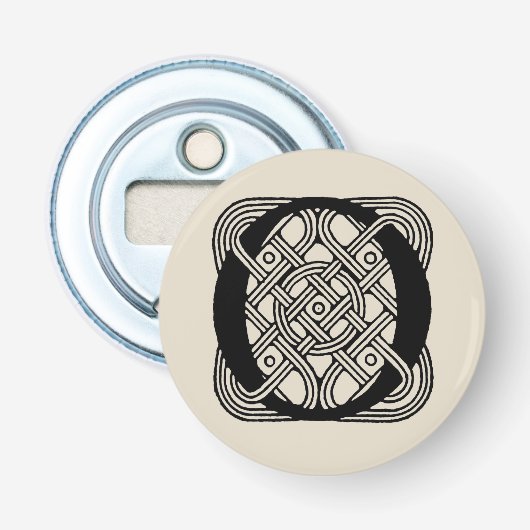 Letter O Monogram Vintage Keltische Knoopprint Button Flesopener (Voorkant)