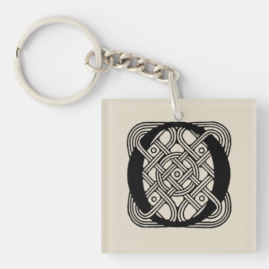 Letter O Monogram Vintage Keltische Knoopprint Sleutelhanger (voorkant)