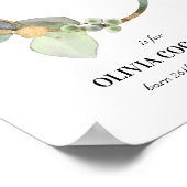 Letter O New Baby Monogram Birth Print Greenery (Hoek)