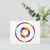 Letter O Rainbow Briefkaart (Staand voorkant)