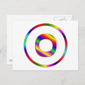Letter O Rainbow Briefkaart (Voorkant / Achterkant)