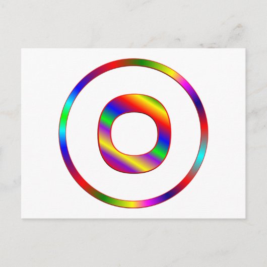 Letter O Rainbow Briefkaart (Voorkant)