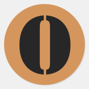 Letter O Stencil Alfabet van Janz Peru Gold Ronde Sticker