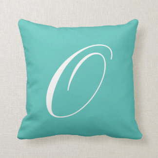 Letter O Turquoise Monogram Pillow Kussen