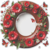 🐞 Letter O Voor Aangepaste Bloemengeschenken 🌸 Sticker (Voorkant)