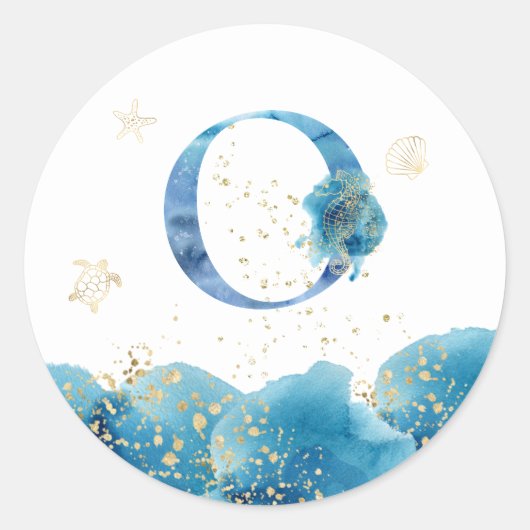 *~* LETTER O - Zee Ocean Beach Envelope Sticker (Voorkant)