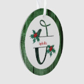 *~* Letter of Rustic Kerstmis FOTO Wood AP44 Ornament (voorkant)