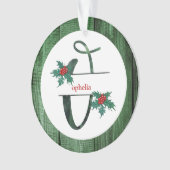 *~* Letter of Rustic Kerstmis FOTO Wood AP44 Ornament (voorkant)