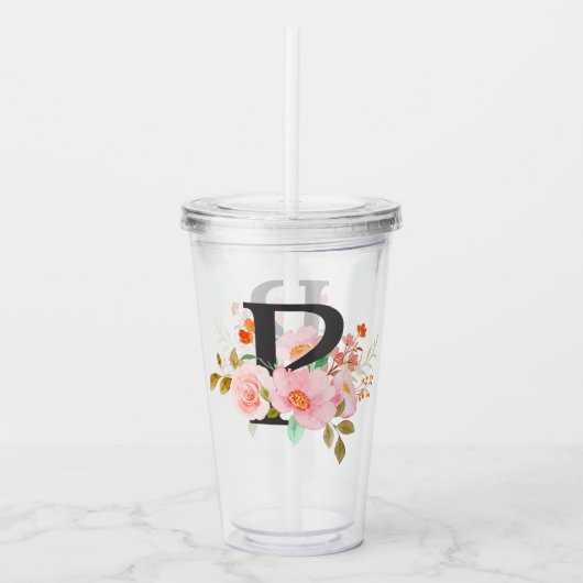 Letter P Acryl Drinkbeker (Voorkant)