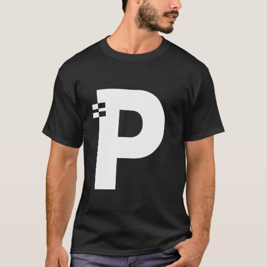 Letter P Alphabet Initiaal Monogram T-shirt (Voorkant)