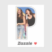 Letter P Alphabet & Photo Custom-Cut Vinyl Sticker (Vel)