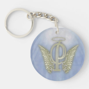 Letter P Angel Monogram Sleutelhanger