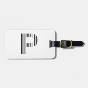 LETTER P BAR CODE Eerste Initiaal Barcodepatroon Bagagelabel