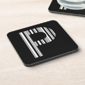 LETTER P BAR CODE Eerste Initiaal Barcodepatroon Onderzetter (Linkerzijde)