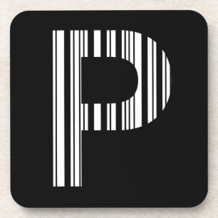 LETTER P BAR CODE Eerste Initiaal Barcodepatroon Onderzetter