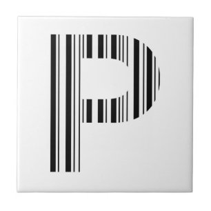 LETTER P BAR CODE Eerste Initiaal Barcodepatroon Tegeltje