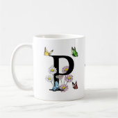 Letter P Bloemensvlinder Monogram Initiaal Koffiemok (Links)