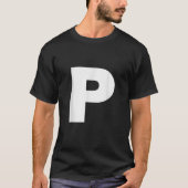 Letter P Capital Alphabet Monogram Initial  T-shirt (Voorkant)