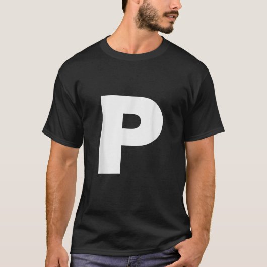 Letter P Capital Alphabet Monogram Initial  T-shirt (Voorkant)