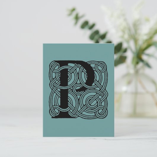 Letter P  Celtic Knot Monogram Briefkaart (Staand voorkant)